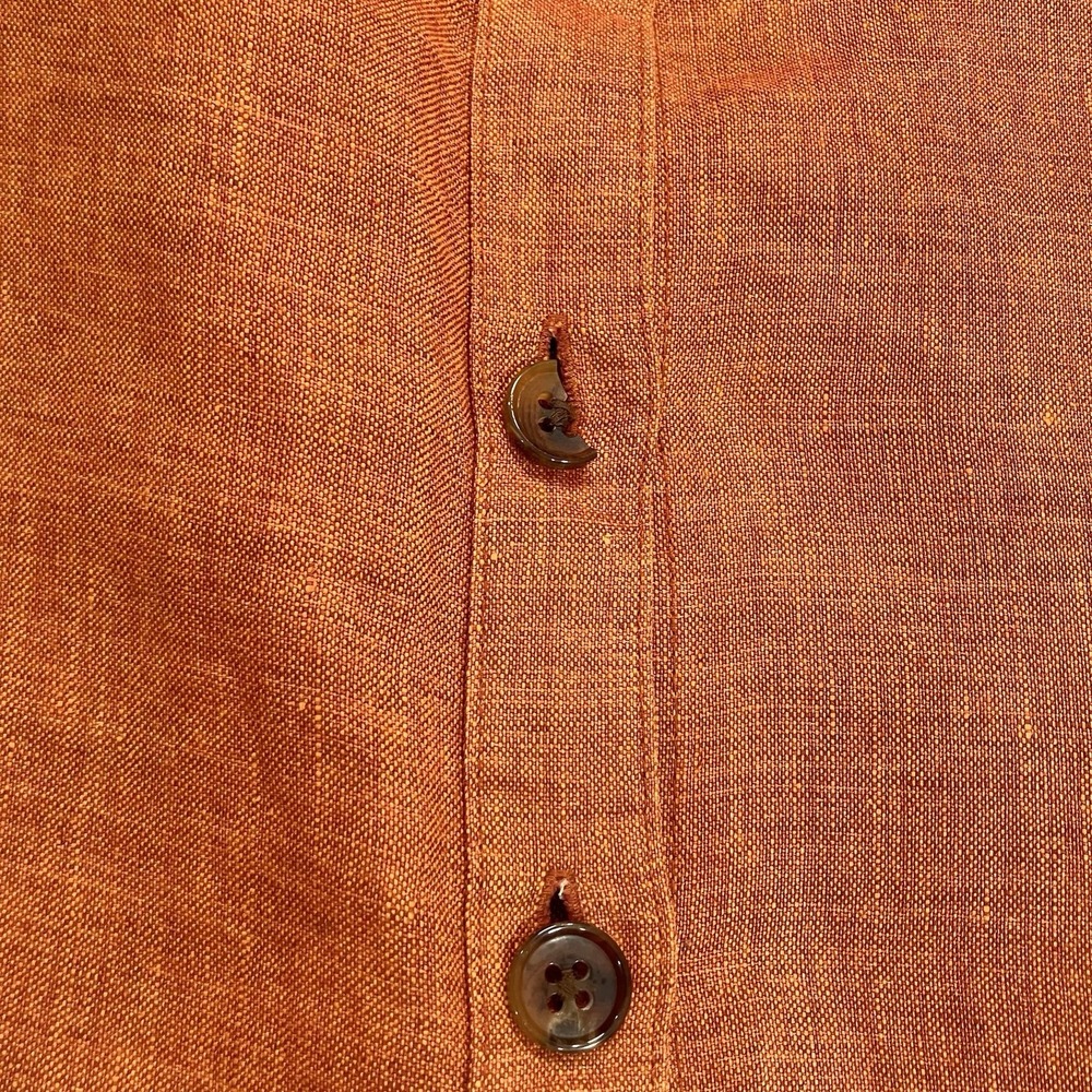 Company Ellen Tracy Linen Button Front Midi Skirt Orange Rust Womens Size 16 - Picture 3 of 16